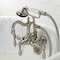 Kingston Brass CA1007T8 3-3/8" Tub Wall Mount Clawfoot Tub Faucet with Hand Shower, Brushed Nickel CA1007T8 - alternate 2